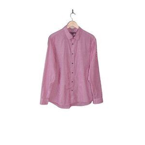 Michael Kors Red Gingham Tailored/Classic Fit‎  Long Sleeve Button Down Size XL